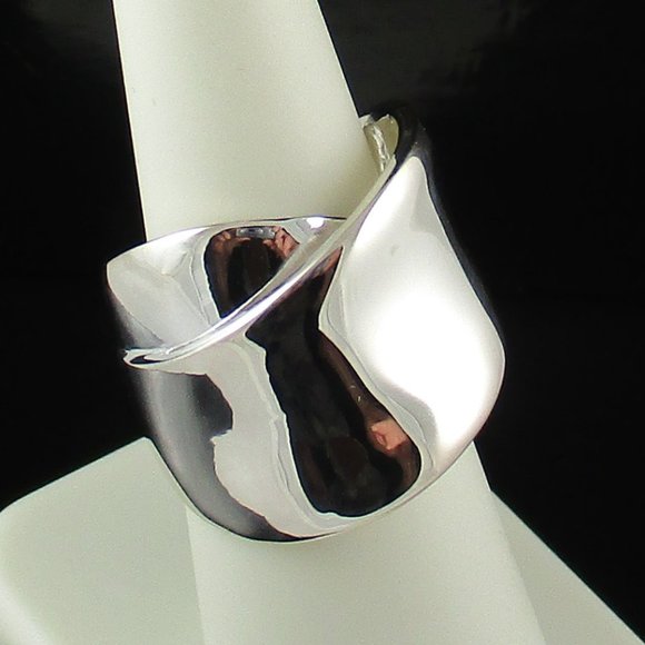 QVC Jewelry Sterling Silver Bold Polished Crossover Ring Poshmark